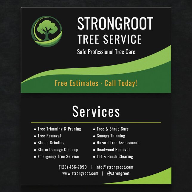 Carte De Visite Professional Tree Service Arborist Company (Créateur téléchargé)