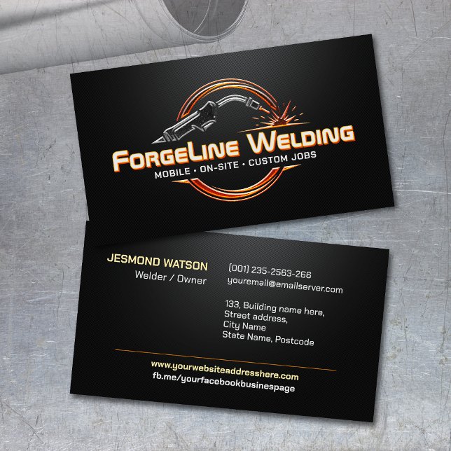 Carte De Visite Professional Welding Services - Welder (Créateur téléchargé)