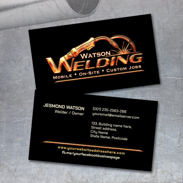 Carte De Visite Professional Welding Services - Welder (Créateur téléchargé)