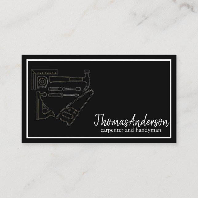 Carte De Visite Professional Wood Grain Rustic Carpentry (Devant)