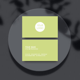Carte De Visite Professionel Vert Minimal Moderne Avec Logo