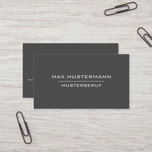 Carte De Visite Professionelle Moderne Dunkle Visitenkarte (Devant/Arrière en situation)