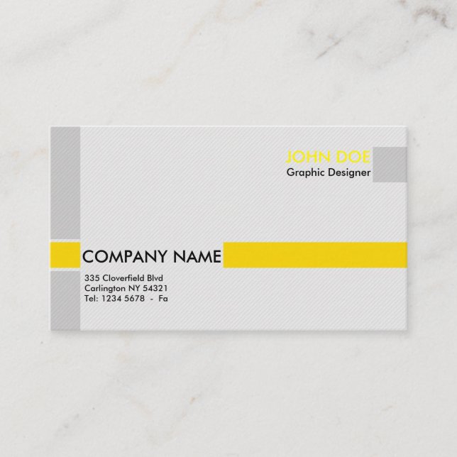 Carte De Visite Professionnal business card in gray and yellow (Devant)