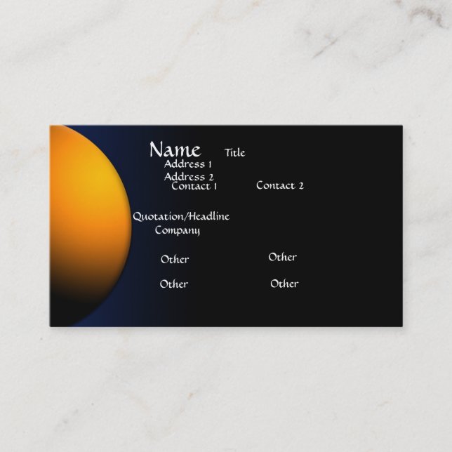 Carte de visite professionnel (Devant)