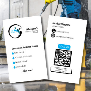 Carte De Visite Professionnel avec code QR - Lavage de pression pe