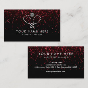 carte de visite professionnel Black Red Pickleball