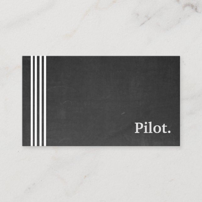 Carte de visite professionnel Black & Silver Pilot (Devant)
