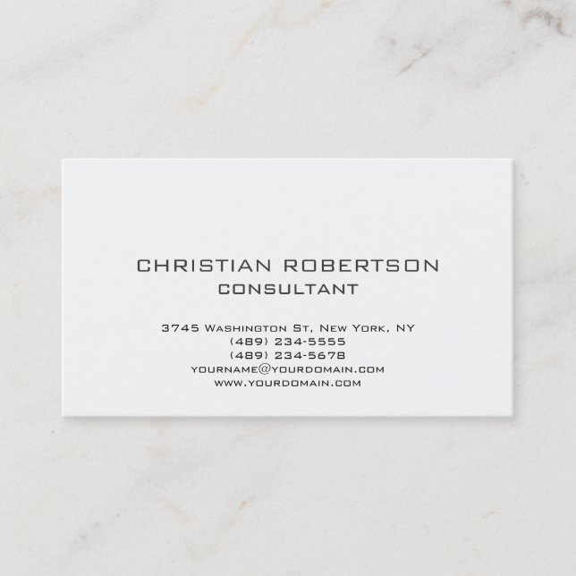 Carte de visite professionnel Black White tendance (Devant)