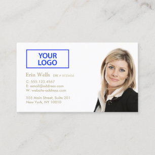 Carte De Visite Professionnel Blanc Ajouter votre logo photo
