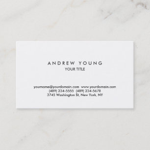 Carte de visite professionnel blanc simple simple