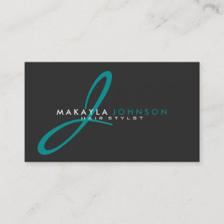 Carte De Visite Professionnel bleu turquoise moderne et simple de