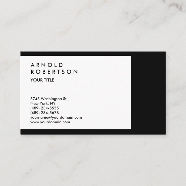 Carte de visite professionnel Bordure blanche noir (Devant)