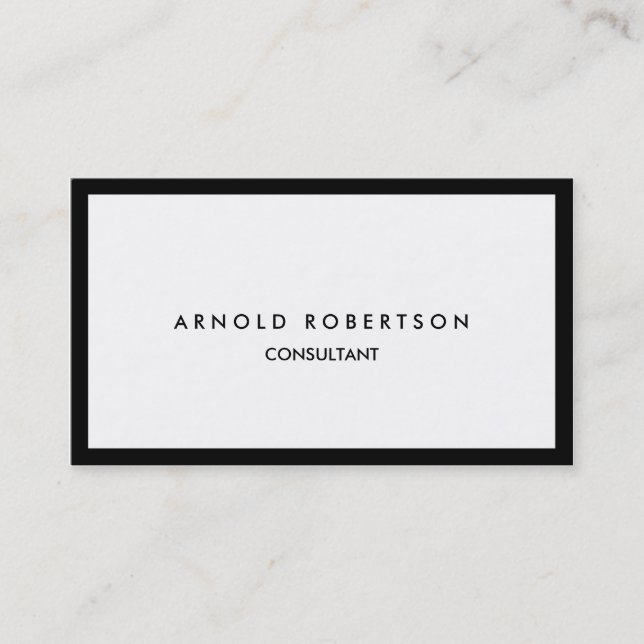 Carte de visite professionnel Bordure noire blanch (Devant)