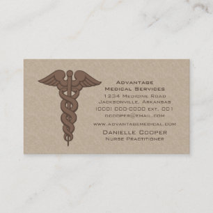 Carte de visite professionnel Caduceus, Brown