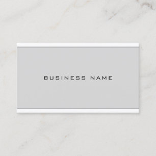 Carte De Visite Professionnel Chic Moderne Gris Blanc Simple Plat