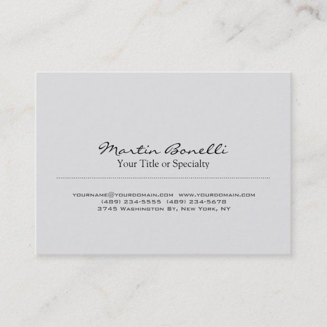 Carte de visite professionnel chubby élégant gris (Devant)