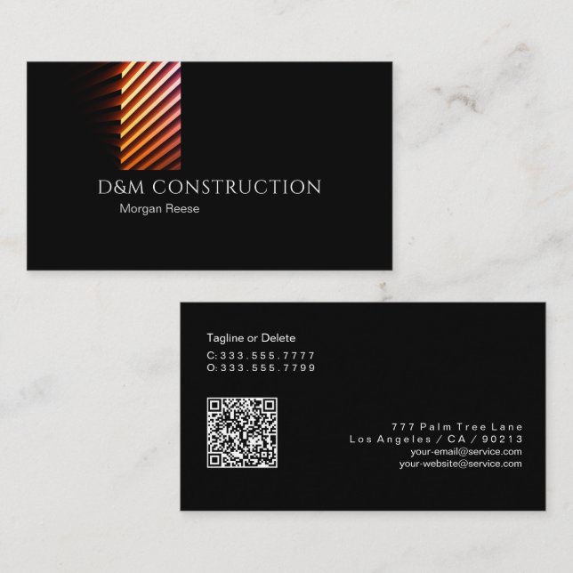 Carte De Visite Professionnel, conception intelligente, code QR Vs (Devant / Derrière)