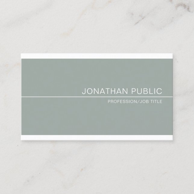Carte De Visite Professionnel Creative Green Sleek Design Luxe (Devant)