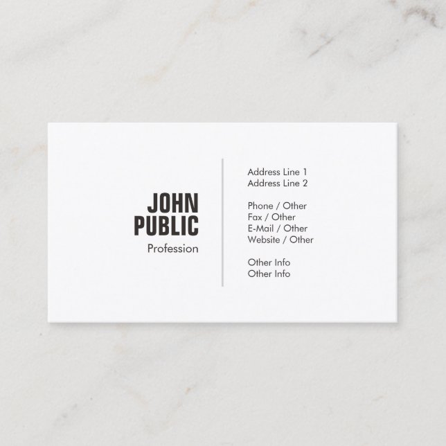Carte De Visite Professionnel Creative Minimal Tendance Graphic Pl (Devant)