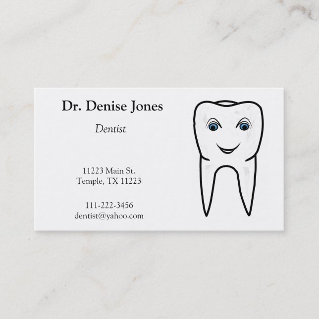 Carte de visite professionnel de dentiste (Devant)