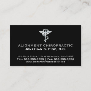 Carte De Visite Professionnel de la chiropratique à apparence méta