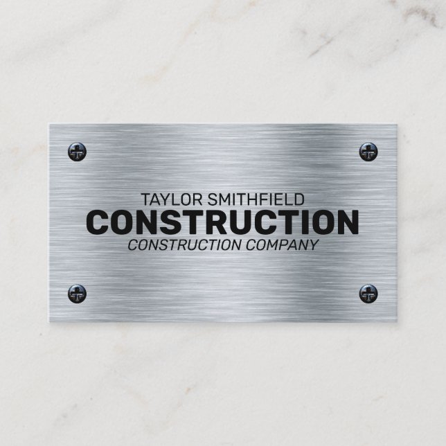CARTE DE VISITE PROFESSIONNEL DE LA CONSTRUCTION DE FEUX DE MÉTAL (Devant)