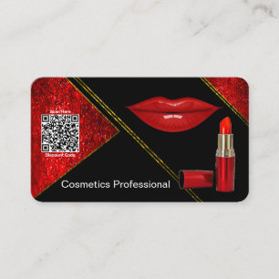 Carte De Visite Professionnel de la cosmétique   Noir-rouge   CART