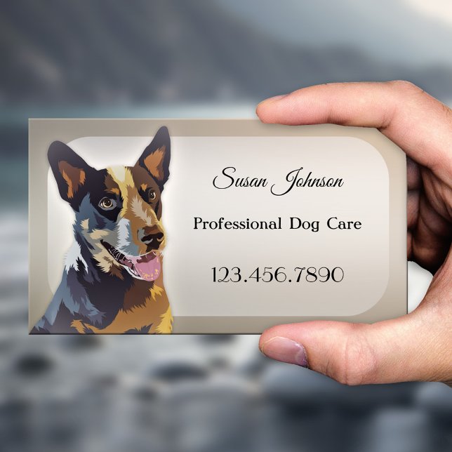 Carte de visite professionnel de l'élevage de chie (Business card for a professional dog walker or a business offering dog grooming or training)