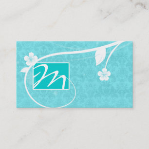 Carte de visite professionnel de monogramme floral