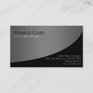 Carte De Visite Professionnel de noir en métal de fibre de carbon