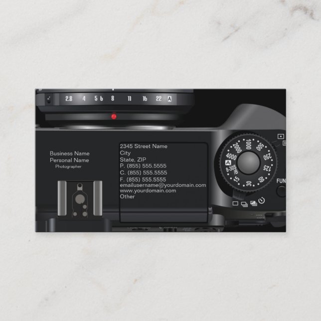 Carte de visite professionnel de photographe (Devant)