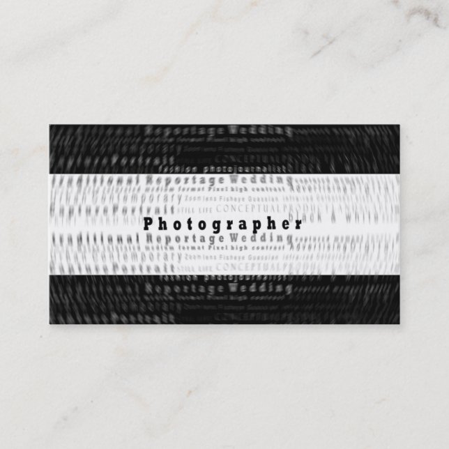 Carte de visite professionnel de photographie - (Devant)