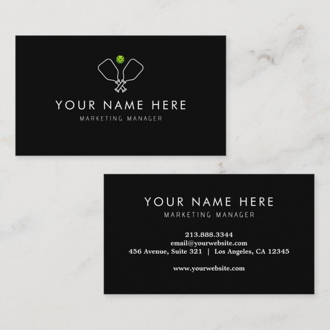 carte de visite professionnel de Pickleball (Devant / Derrière)