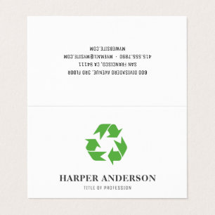 Carte De Visite Professionnel de recyclage écologique minimal mod