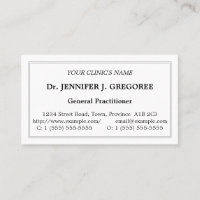 Carte de visite professionnel de soins de santé cl