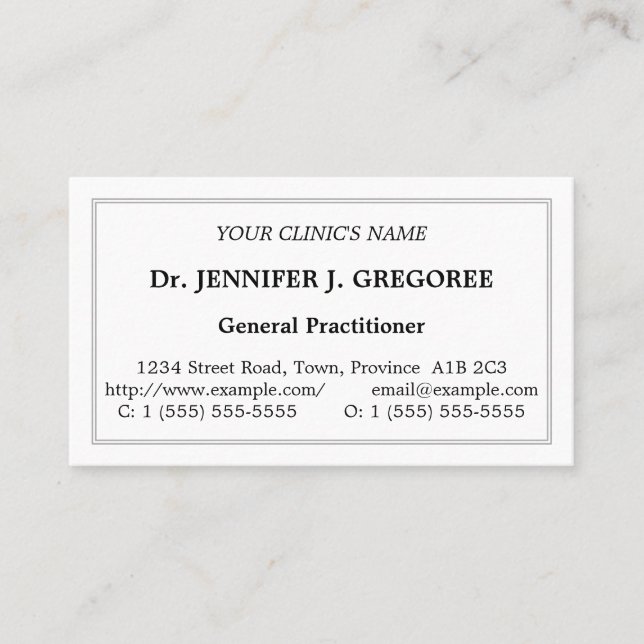 Carte de visite professionnel de soins de santé cl (Devant)