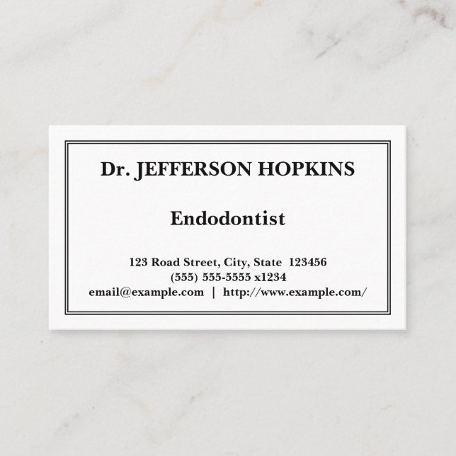 Carte de visite professionnel d'Endodontist (Devant)