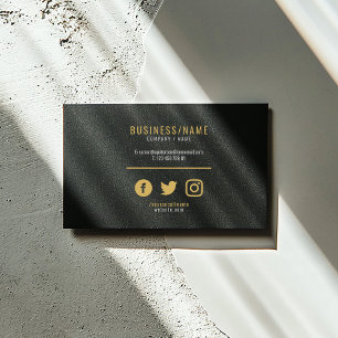 Carte De Visite Professionnel des médias sociaux en noir et or gra