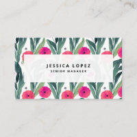 Carte de visite professionnel des pies florales