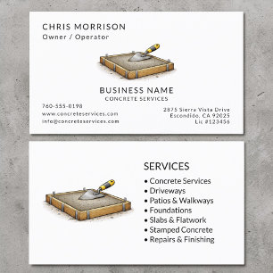 Carte De Visite Professionnel des services de béton