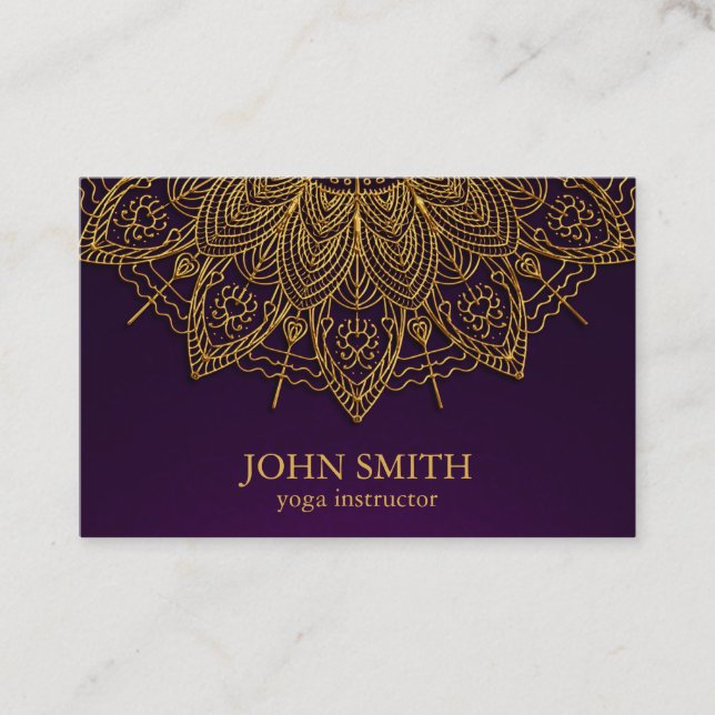 Carte De Visite Professionnel d'instructeur de Yoga de Mandala mod (Devant)