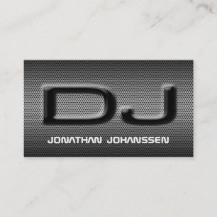 Carte de visite professionnel du DJ en métal