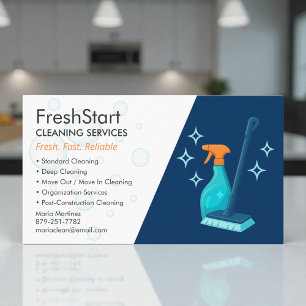 Carte De Visite Professionnel du service de nettoyage résidentiel
