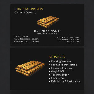 Carte De Visite Professionnel du service de revêtement de sol