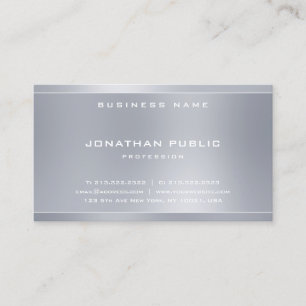 Carte De Visite Professionnel Elegant Argent Look Modèle moderne