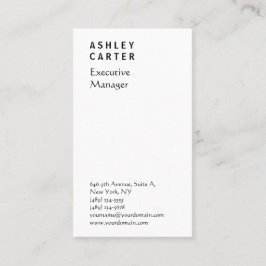 Carte De Visite Professionnel élégant blanc clair gestionnaire mod
