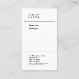 Carte De Visite Professionnel élégant blanc clair minimaliste mode