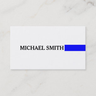 Carte De Visite Professionnel Élégant Bleu Moderne Blanc clair