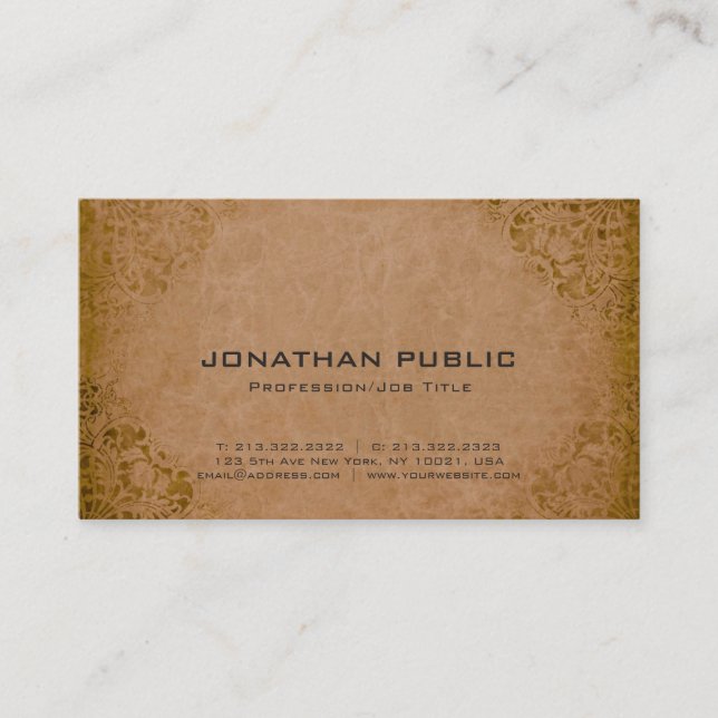 Carte De Visite Professionnel élégant Damask Premium épais luxe (Devant)