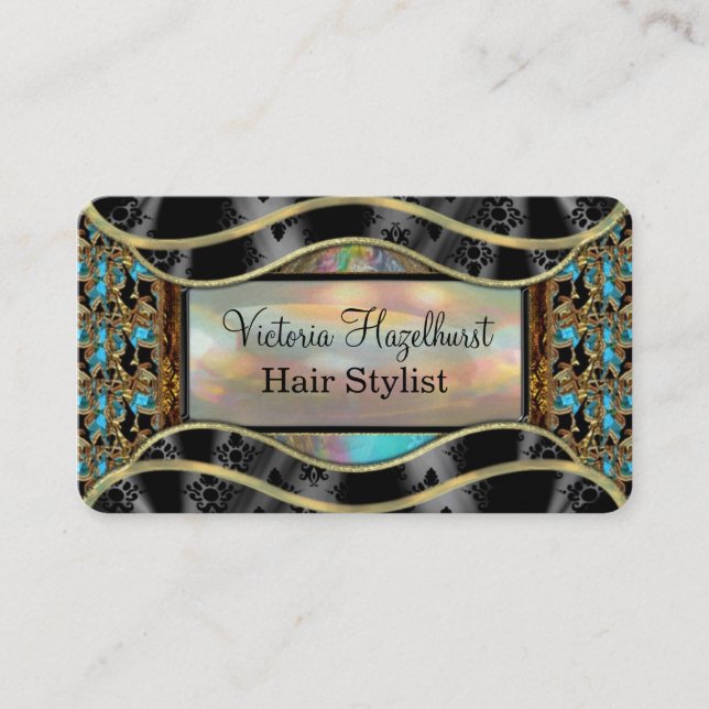 Carte De Visite Professionnel élégant de damassé de Shyvee 2" (Devant)
